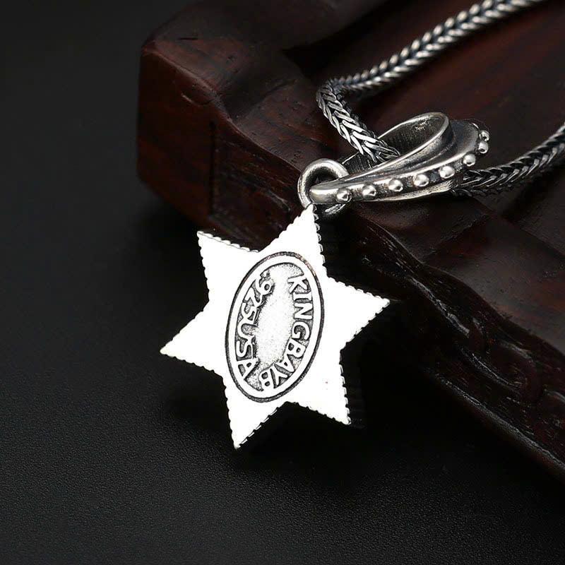  Mặt Dây Bạc Sao David Mạ Vàng - MB414 