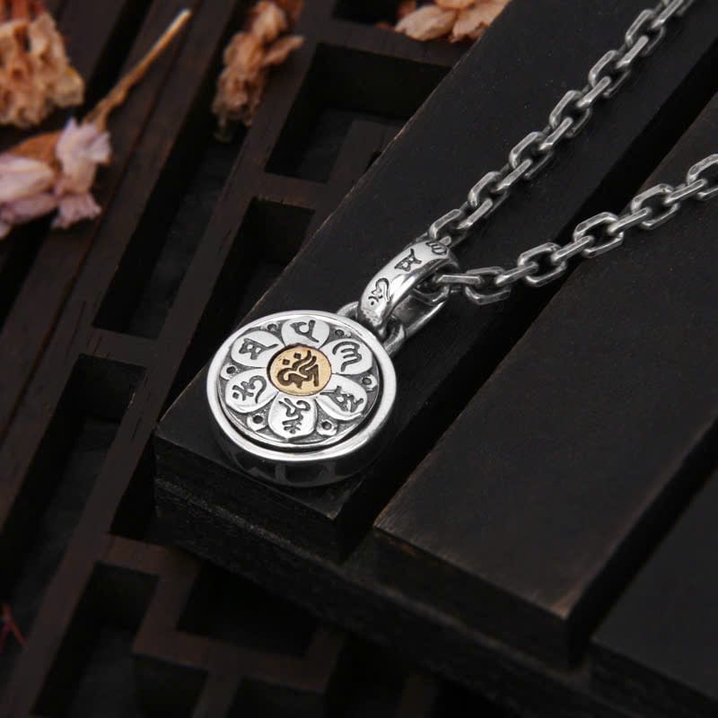  Mặt Dây Bạc Xoay Chữ Phạn Lục Tự Minh Chú - MB422 