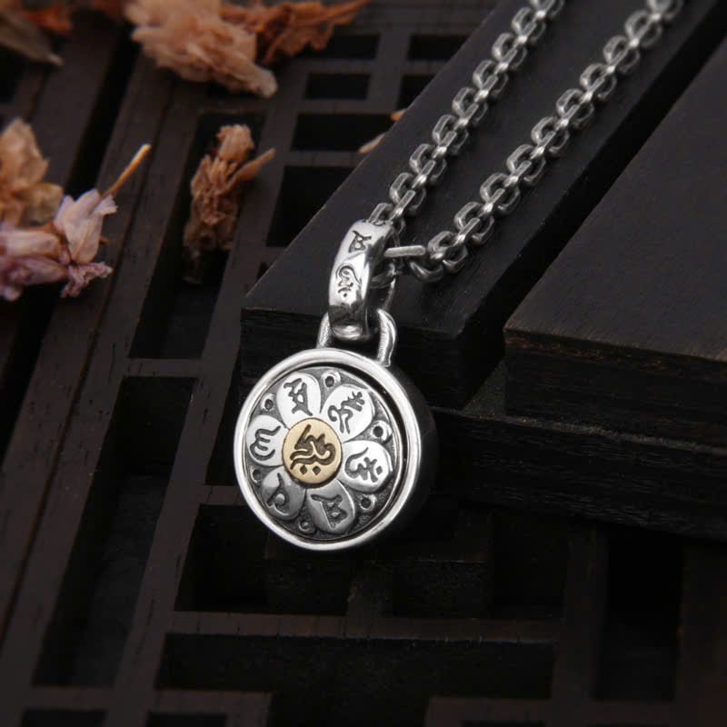  Mặt Dây Bạc Xoay Chữ Phạn Lục Tự Minh Chú - MB422 