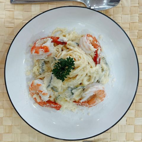 Mì Ý Tôm & Rau Củ Sốt Kem