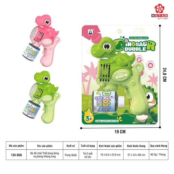  134-85A Bộ đồ chơi Thổi bong bóng xà phòng Khủng long 