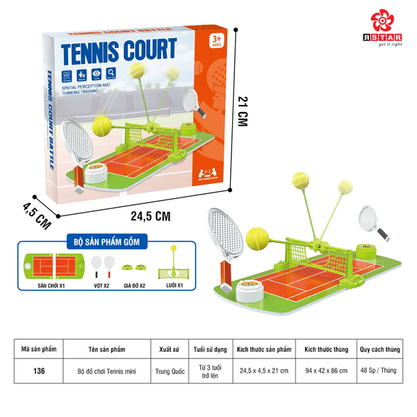  136 Bộ đồ chơi Tennis mini 
