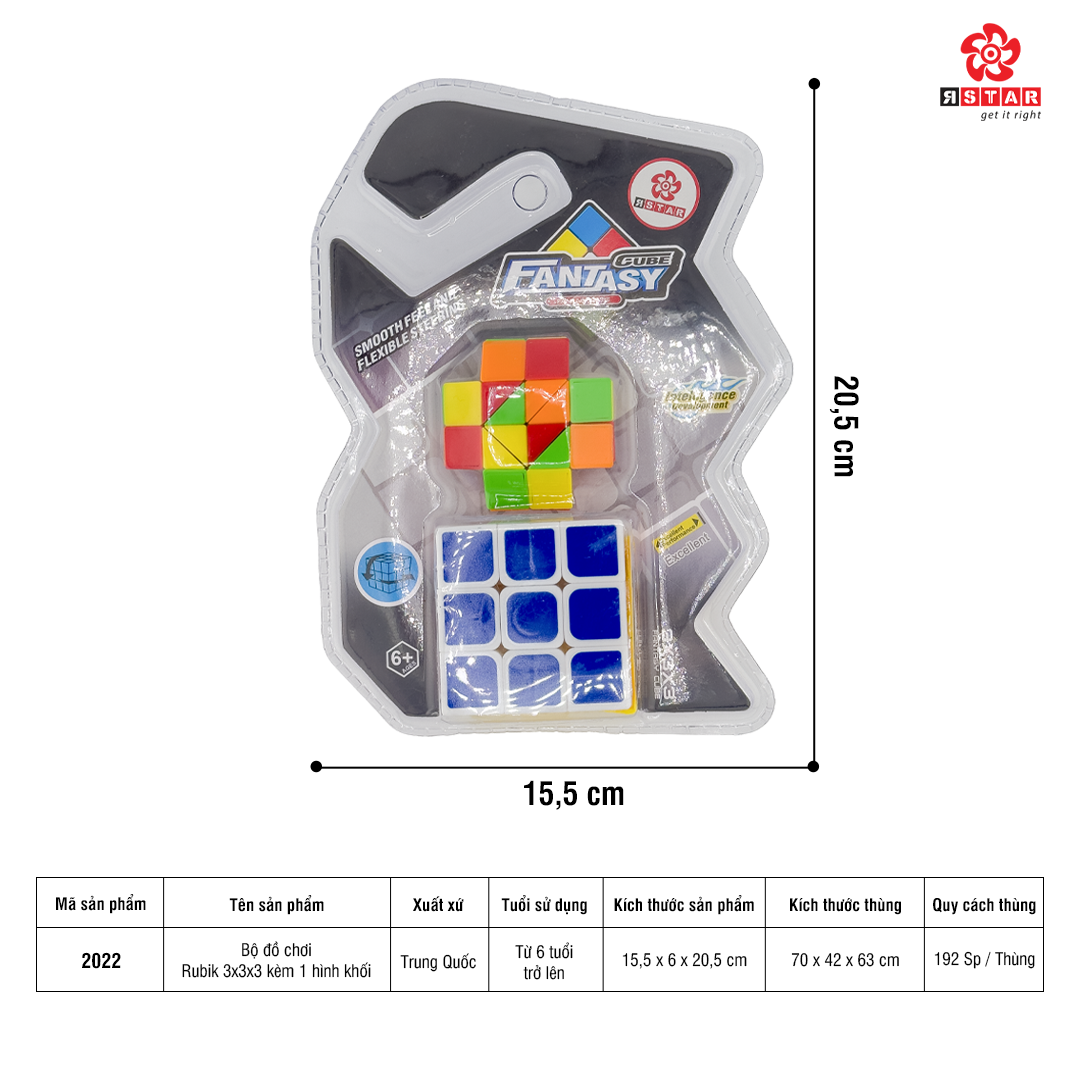  2022 Bộ Đồ Chơi Rubik 3X3X3 Kèm 1 Hình Khối 