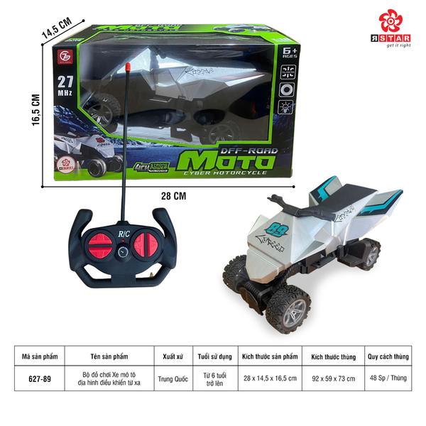  627-89 Bộ Đồ Chơi Xe Mô Tô Địa Hình Điều Khiển Từ Xa 