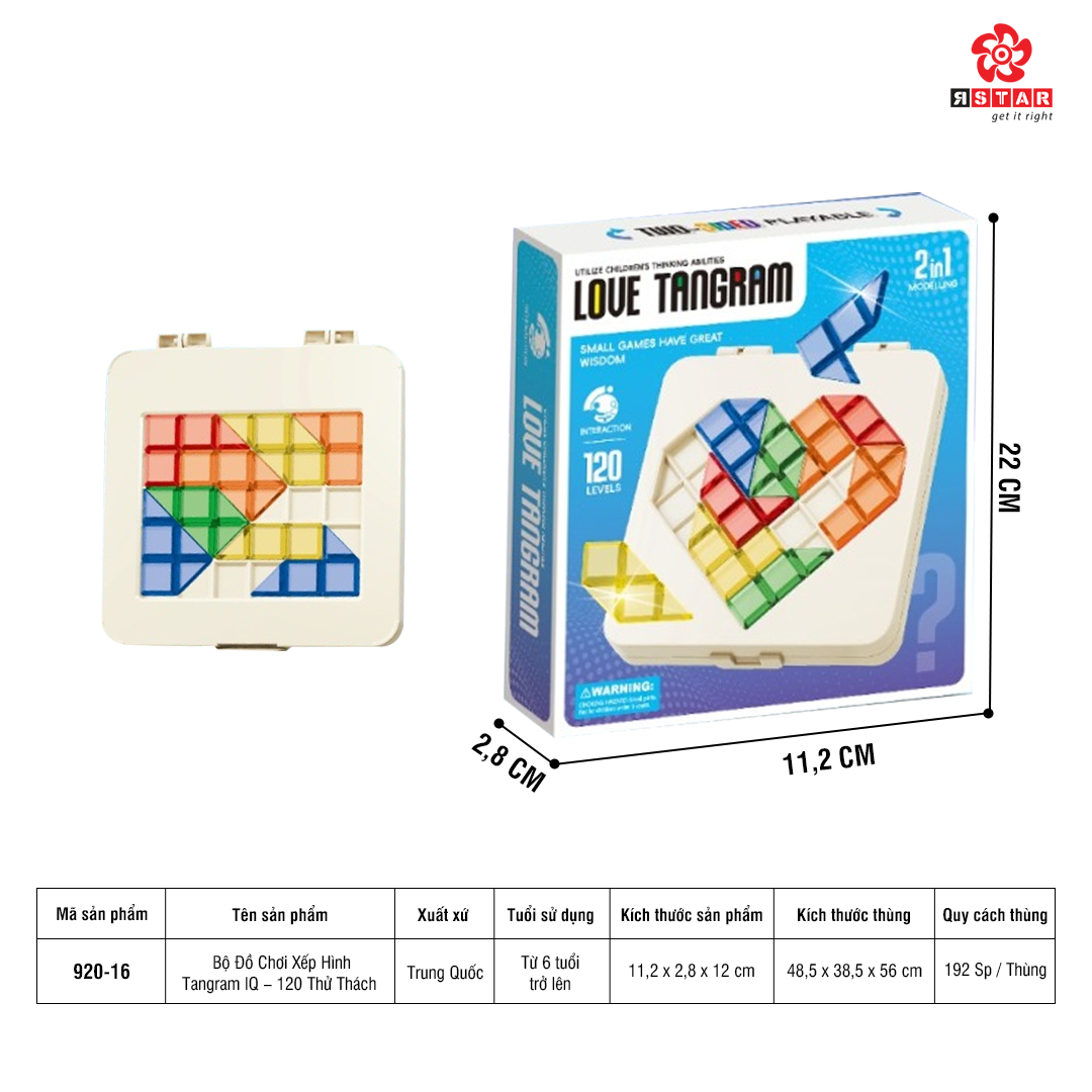  920-16 Bộ Đồ Chơi Xếp Hình Tangram IQ – 120 Thử Thách 