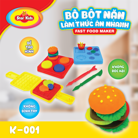  Bộ Đồ Chơi Thủ Công Bột Nặn Star Kids, Kèm Khuông, Bột Nặn An Toàn Cho Bé Trai, Bé Gái 