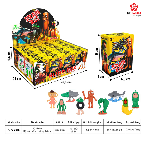  A777-266C Bộ đồ chơi Hộp mù mô hình vũ trụ Brainrot 