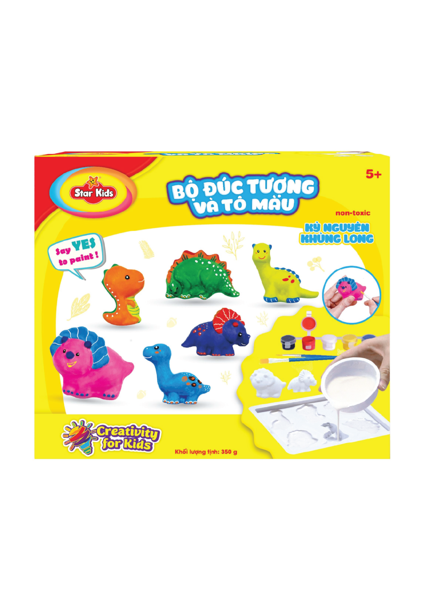 BỘ ĐỒ CHƠI ĐÚC TƯỢNG VÀ TÔ MÀU KỶ NGUYÊN KHỦNG LONG (K-131)