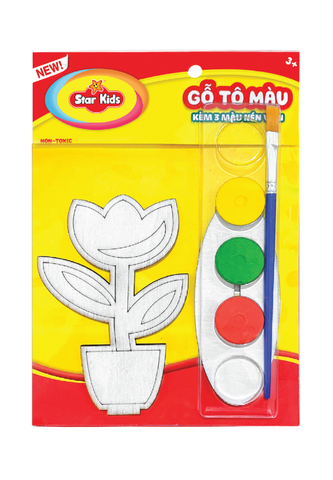  BỘ ĐỒ CHƠI GỖ TÔ MÀU KÈM 3 MÀU NÉN VIÊN (K-252) 