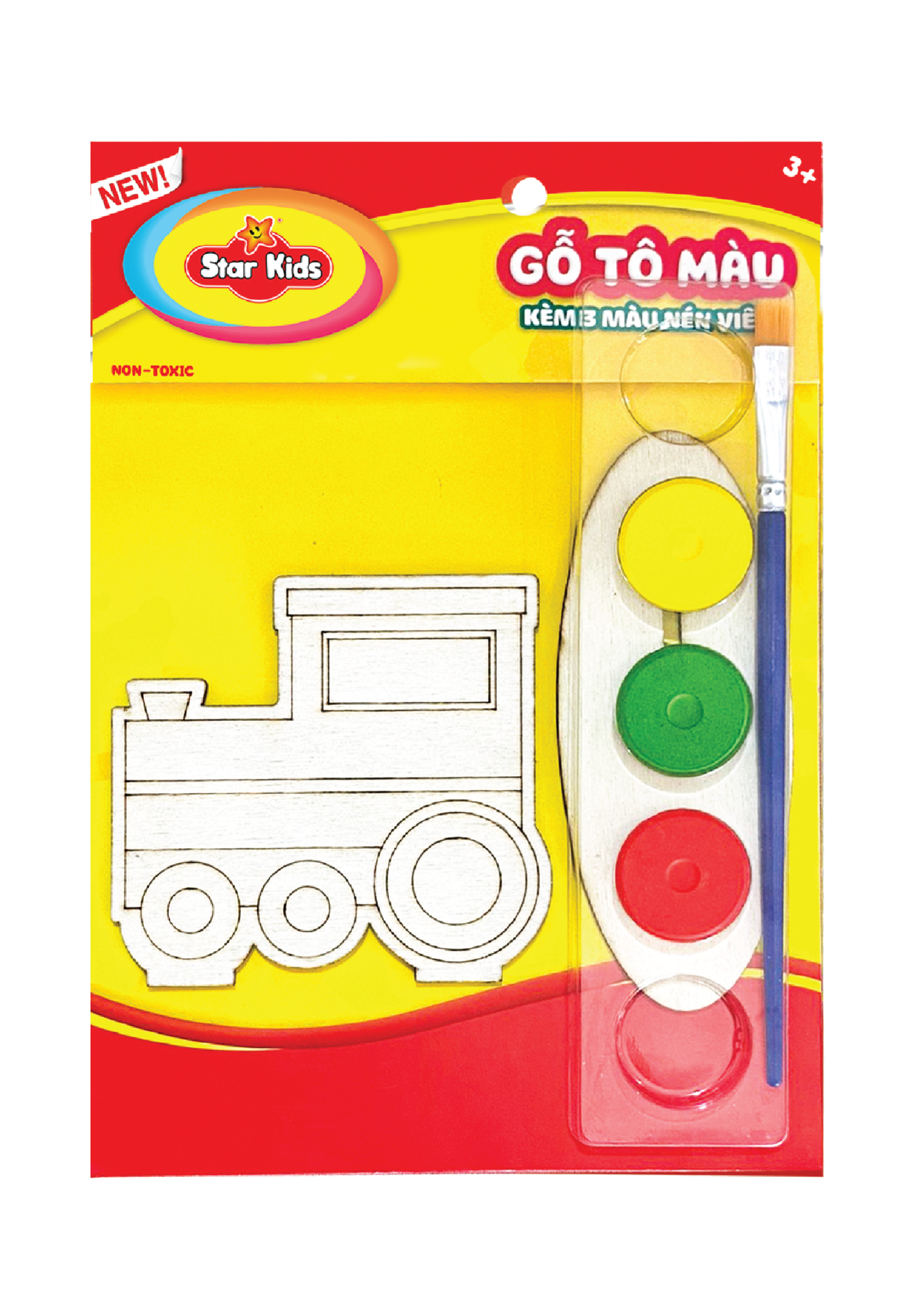 BỘ ĐỒ CHƠI GỖ TÔ MÀU KÈM 3 MÀU NÉN VIÊN (K-254)