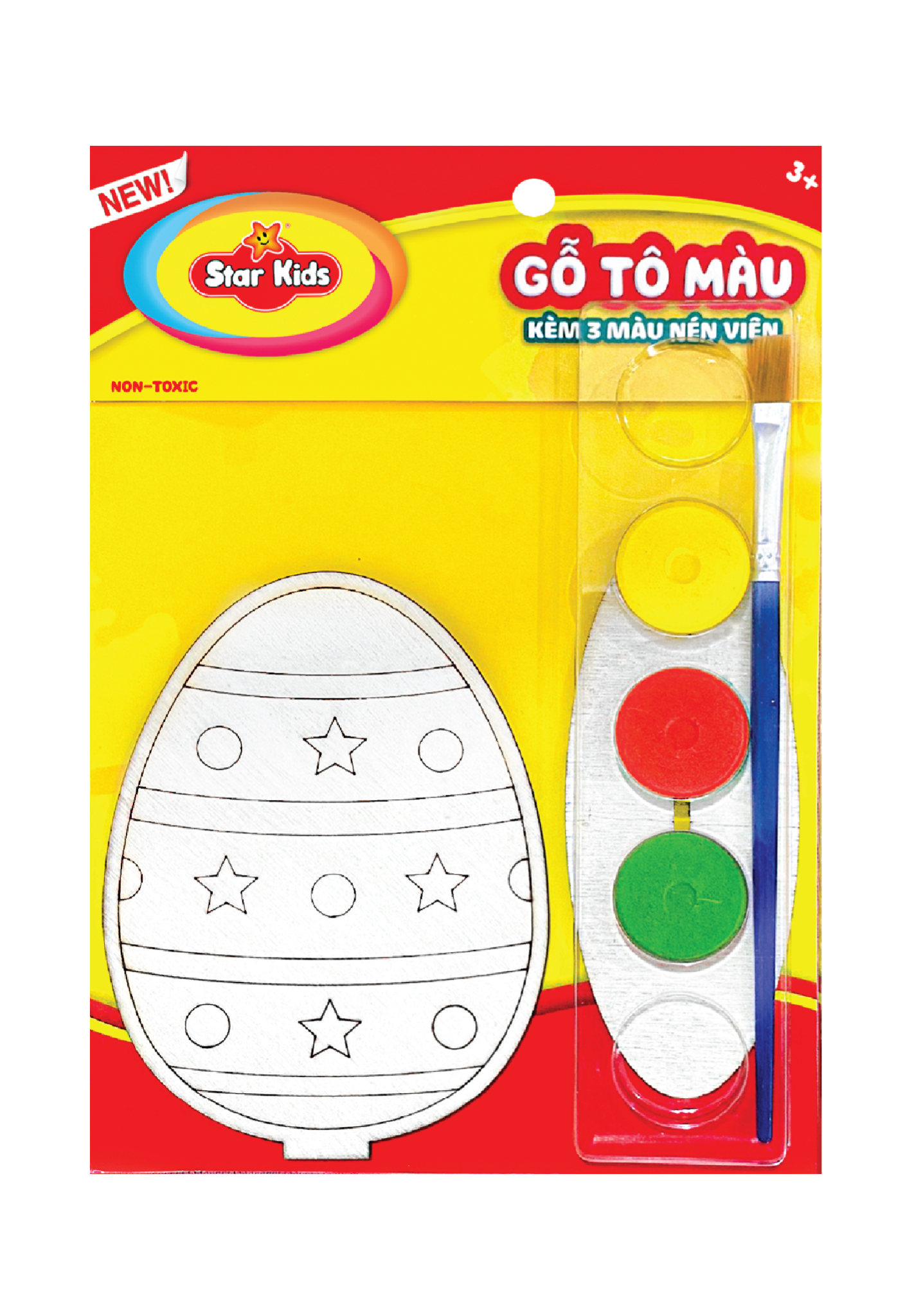 BỘ ĐỒ CHƠI GỖ TÔ MÀU KÈM 3 MÀU NÉN VIÊN (K-253)