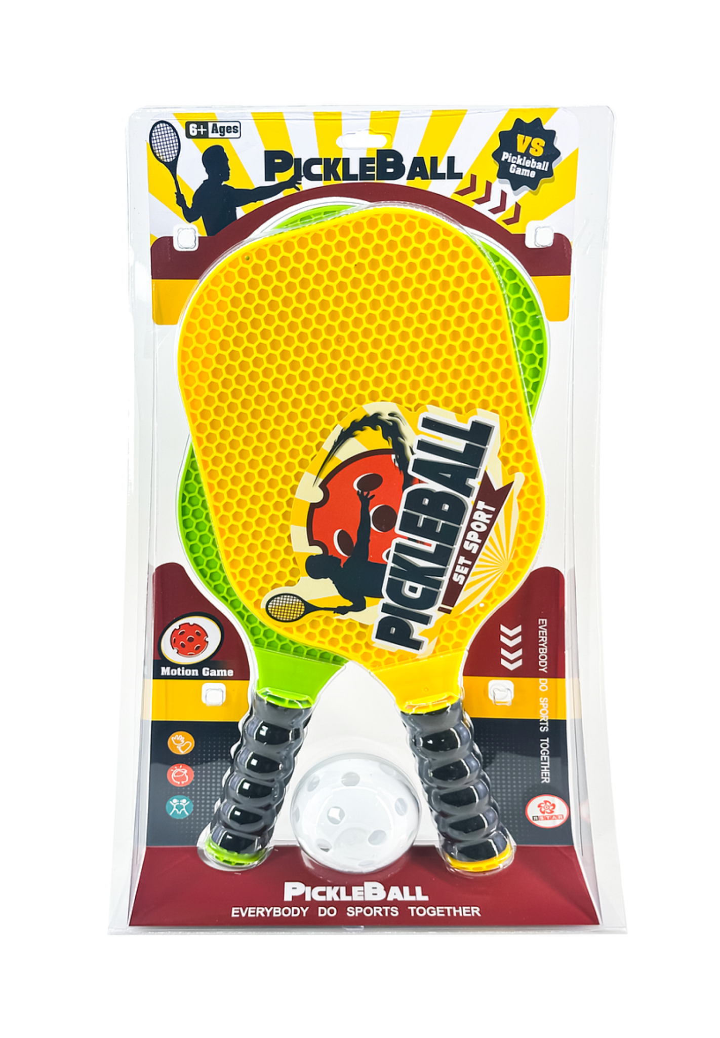 OK501-1 Bộ đồ chơi 2 Vợt pickle ball kèm bóng
