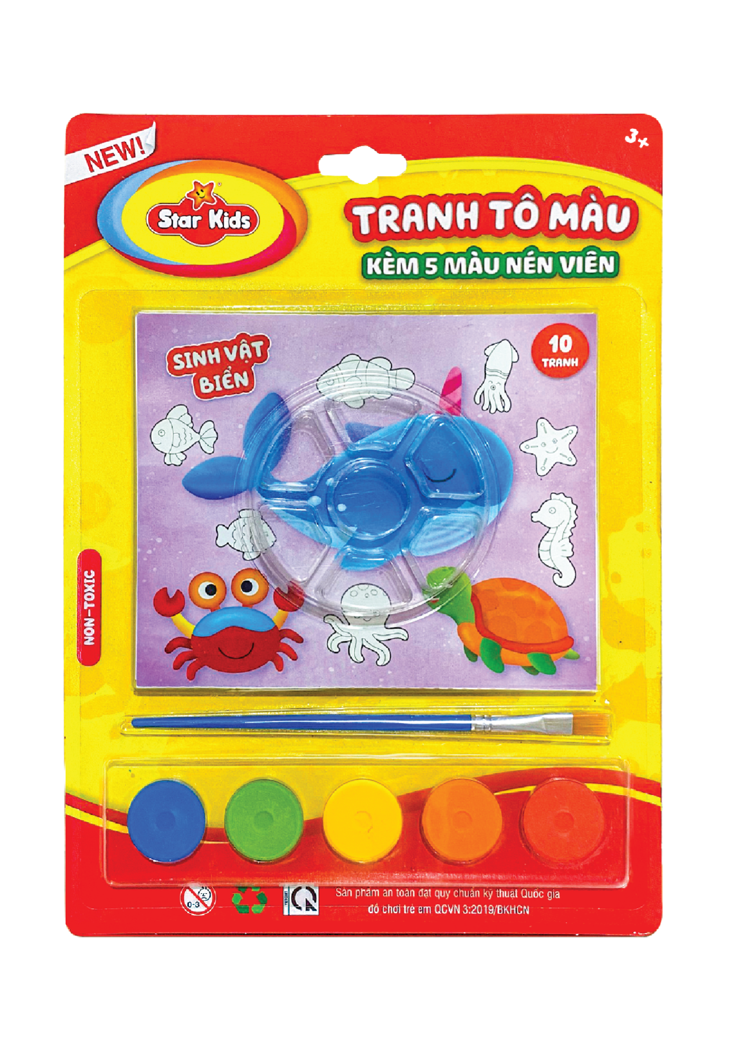 BỘ ĐỒ CHƠI TRANH TÔ MÀU KÈM 5 MÀU NÉN VIÊN (K-811)