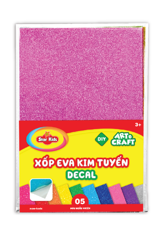  BỘ 5 TẤM MÚT XỐP KIM TUYẾN DECAL (K-901) 