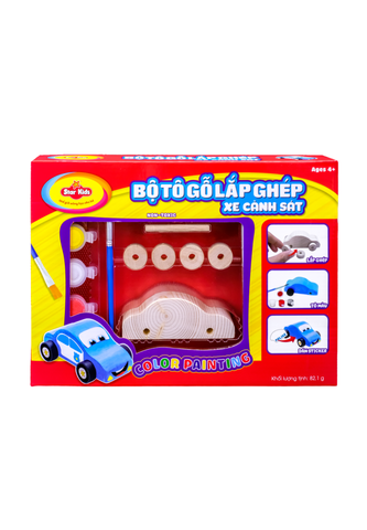  BỘ ĐỒ CHƠI TÔ GỖ LẮP GHÉP XE CẢNH SÁT (K-221) 