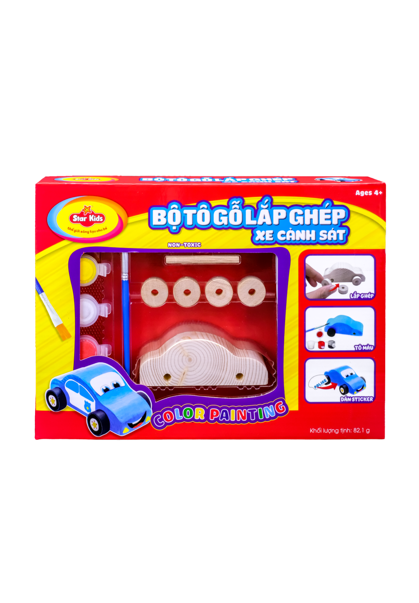 BỘ ĐỒ CHƠI TÔ GỖ LẮP GHÉP XE CẢNH SÁT (K-221)