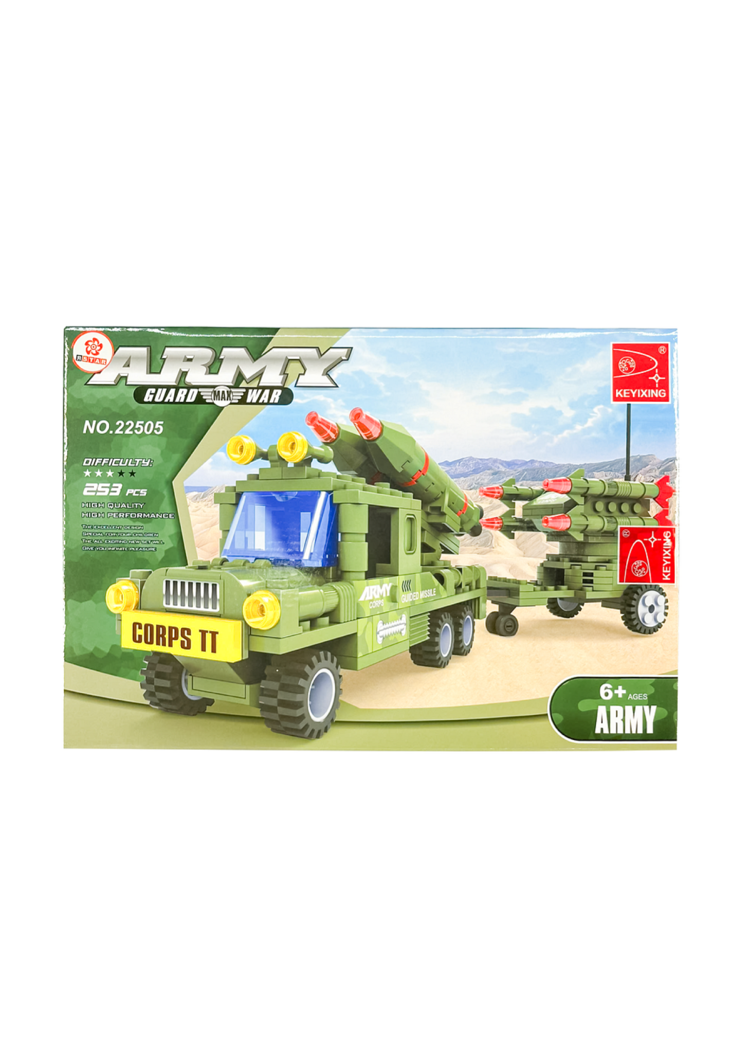 22505 Bộ đồ chơi lắp ráp Xe quân đội bắn tên lửa