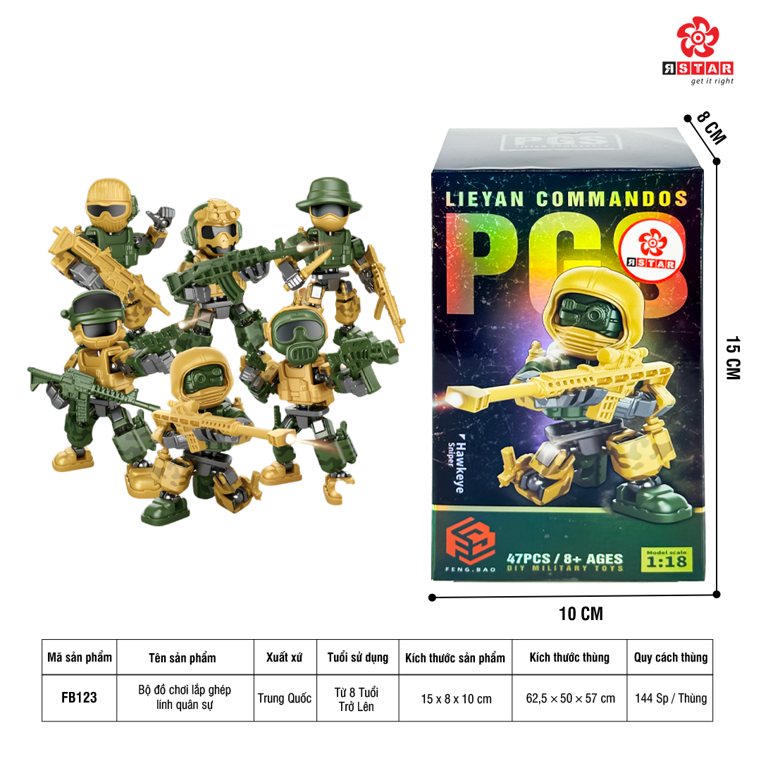  Fb123 Bộ Đồ Chơi Lắp Ghép Lính Quân Sự 
