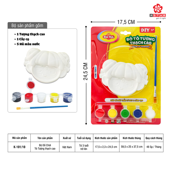  K-101/10 Bộ Đồ Chơi Tô Tượng thạch cao 
