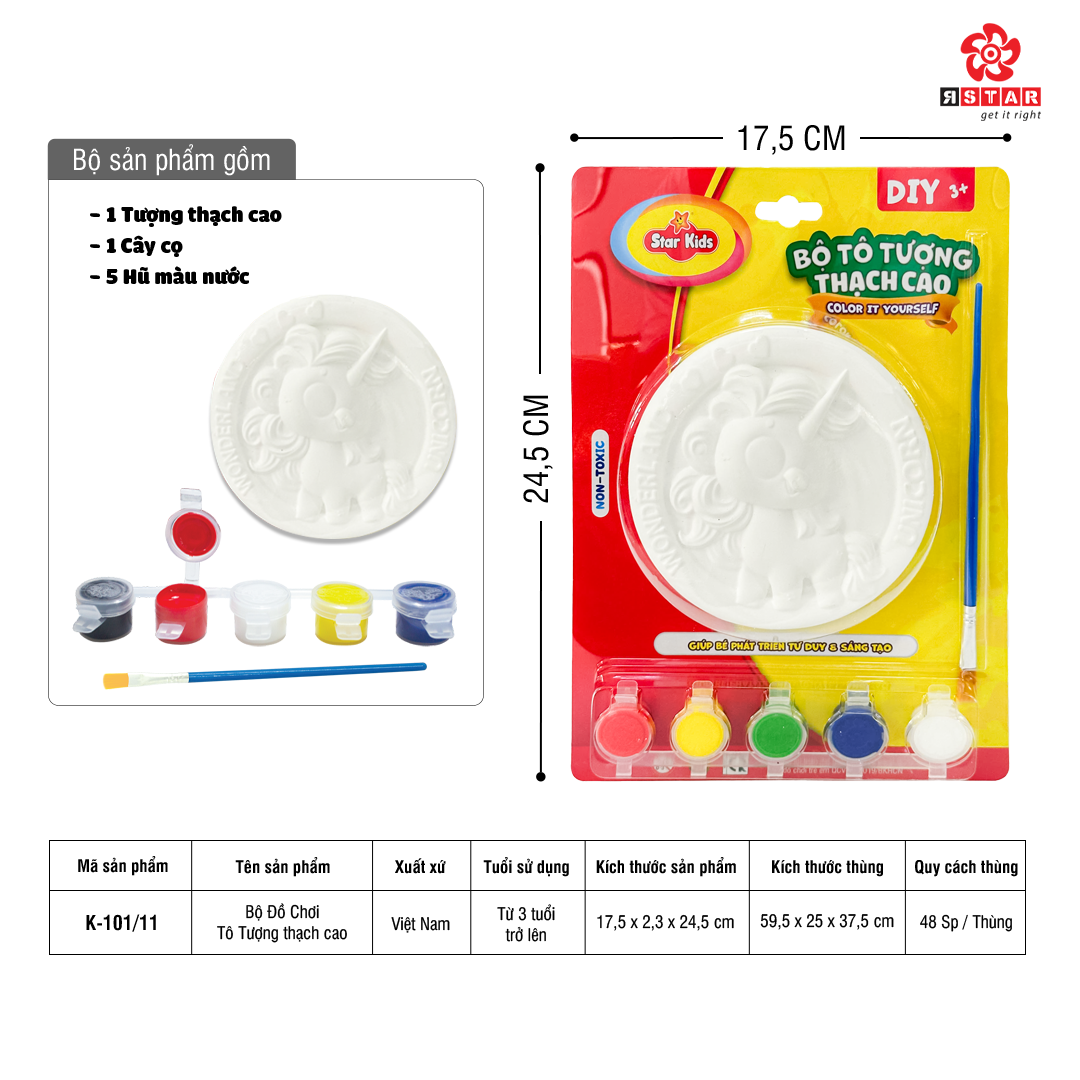  K-101/11 Bộ Đồ Chơi Tô Tượng thạch cao 