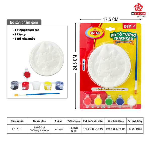  K-101/13 Bộ Đồ Chơi Tô Tượng thạch cao 