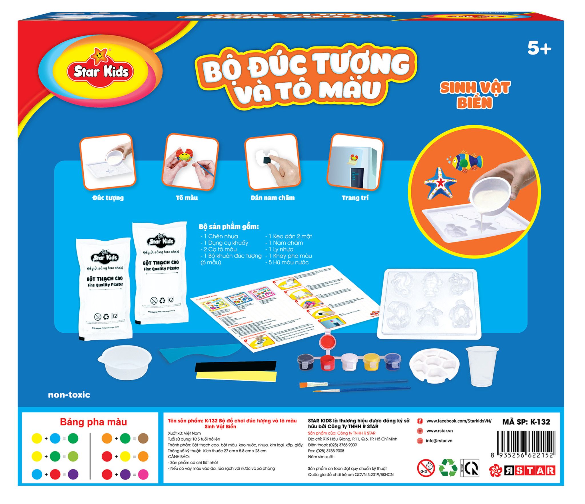  BỘ ĐỒ CHƠI ĐÚC TƯỢNG VÀ TÔ MÀU 