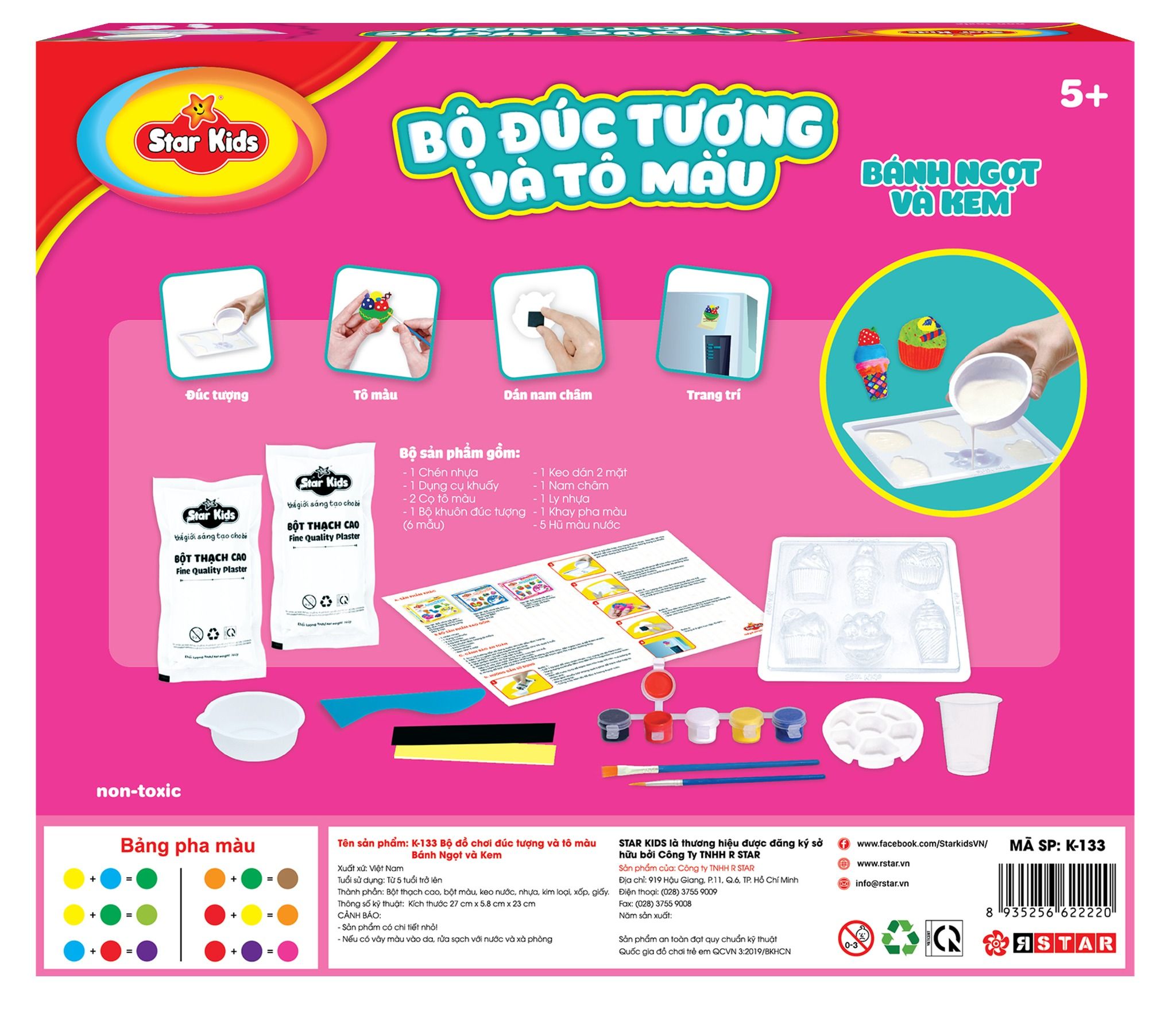  BỘ ĐỒ CHƠI ĐÚC TƯỢNG VÀ TÔ MÀU 