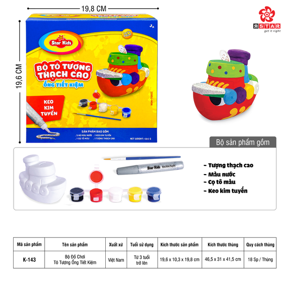  K-143 Bộ Đồ Chơi Tô Tượng Ống Tiết Kiệm 