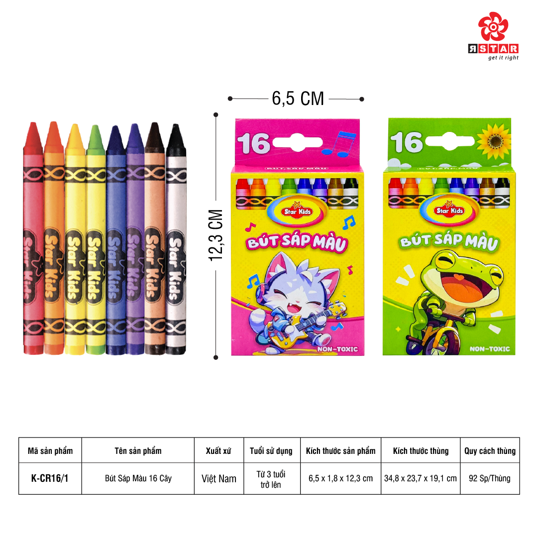  K-CR16/1 BÚT SÁP 16 MÀU 