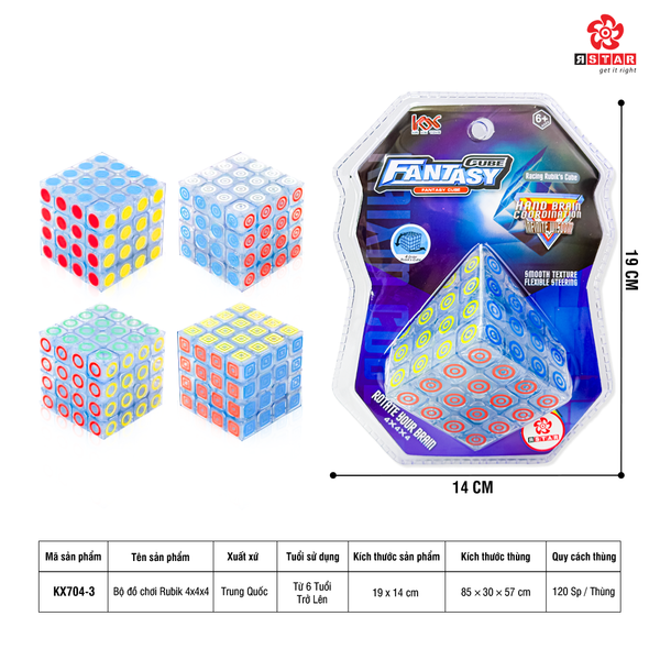  KX704-3 Bộ Đồ Chơi Rubik 4X4X4 