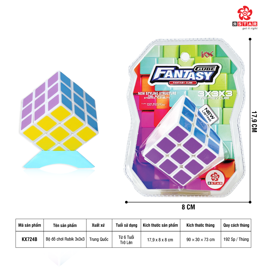  KX724B Bộ Đồ Chơi Rubik 3X3X3 