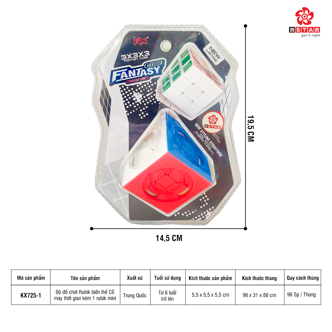  KX725-1 Bộ Đồ Chơi Rubik Biến Thể Cỗ Máy Thời Gian Kèm 1 Rubik Mini 