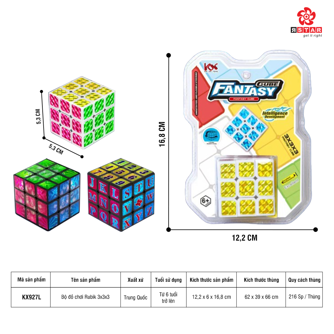  KX927L Bộ đồ chơi Rubik 3x3x3 