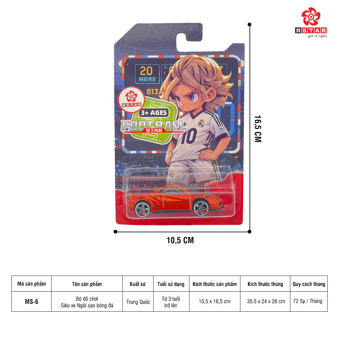  Ms-6 Bộ Đồ Chơi Siêu Xe Ngôi Sao Bóng Đá 