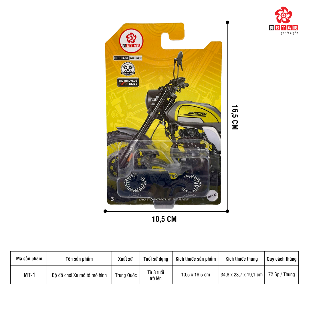  MT-1 Bộ Đồ Chơi Xe Mô Tô Mô Hình 