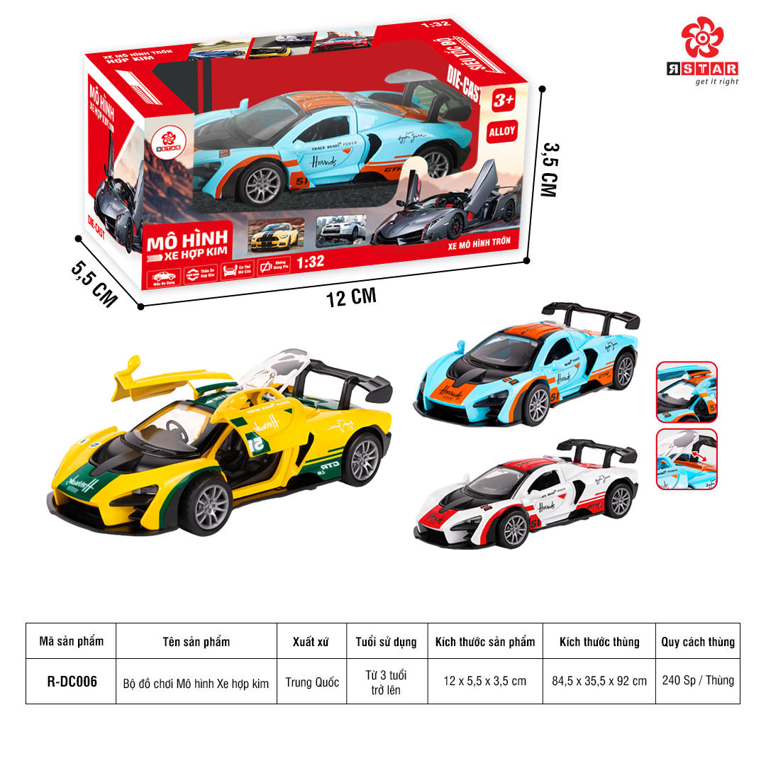  R-DC006 Bộ đồ chơi Mô hình Xe hợp kim 