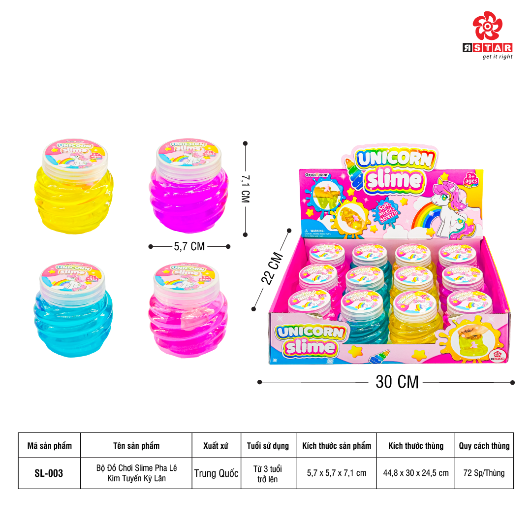  SL-003 BỘ ĐỒ CHƠI SLIME PHA LÊ KIM TUYẾN KỲ LÂN 