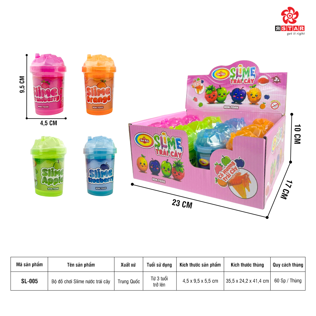  SL-005 Bộ đồ chơi Slime nước trái cây 