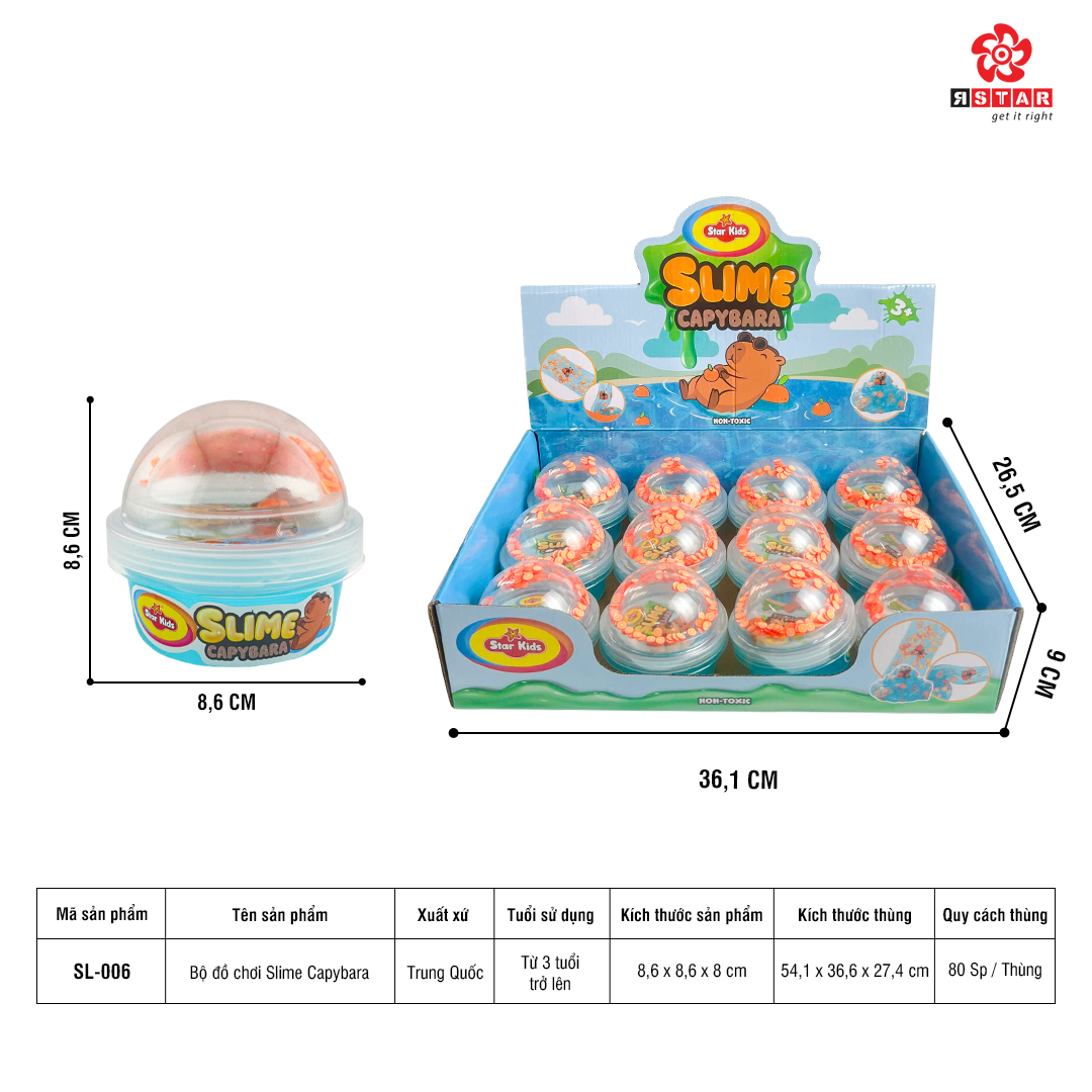  SL-006 Bộ đồ chơi Slime Capybara 