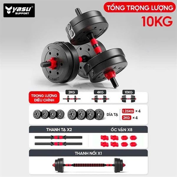 SET TẠ TAY - ĐỎ GHÉP - 2 - QUAI ẤM