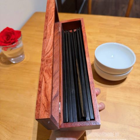  Đũa gỗ mun sừng hàng vót tay hộp 10 đôi 