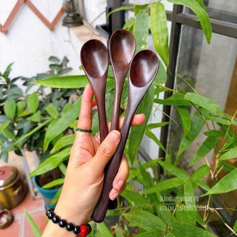 Thìa gỗ trắc vân tôm mịn 21x3.5cm 