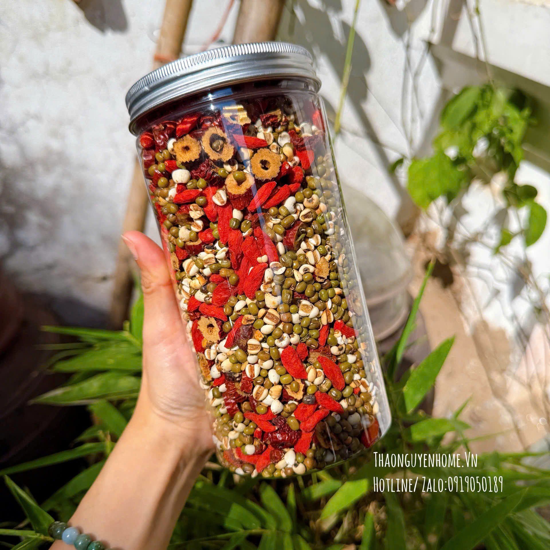 Trà detox đẹp da đậu xanh mầm hũ 700gram