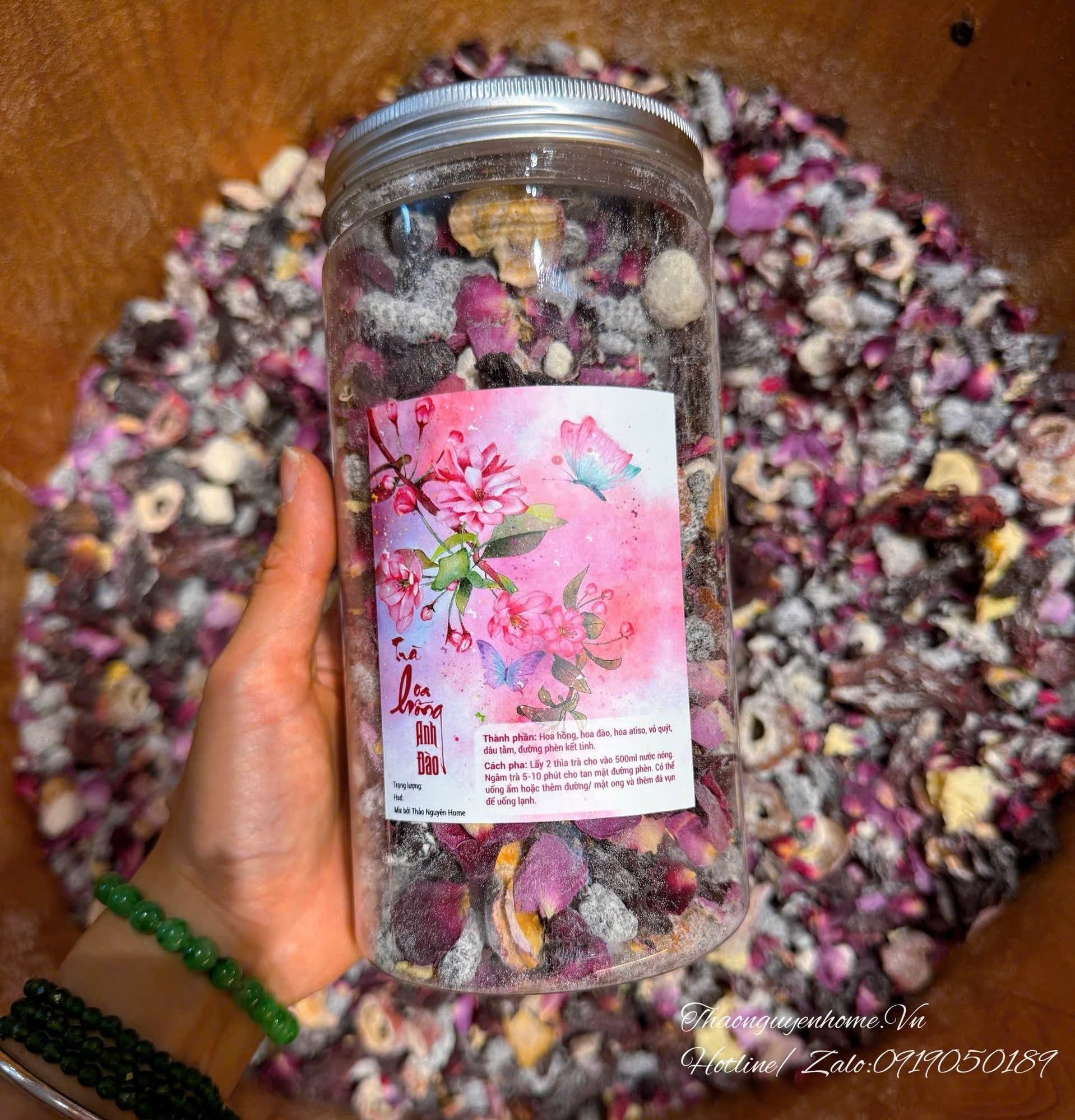 Trà giải khát hoa hồng anh đào hộp 400gr