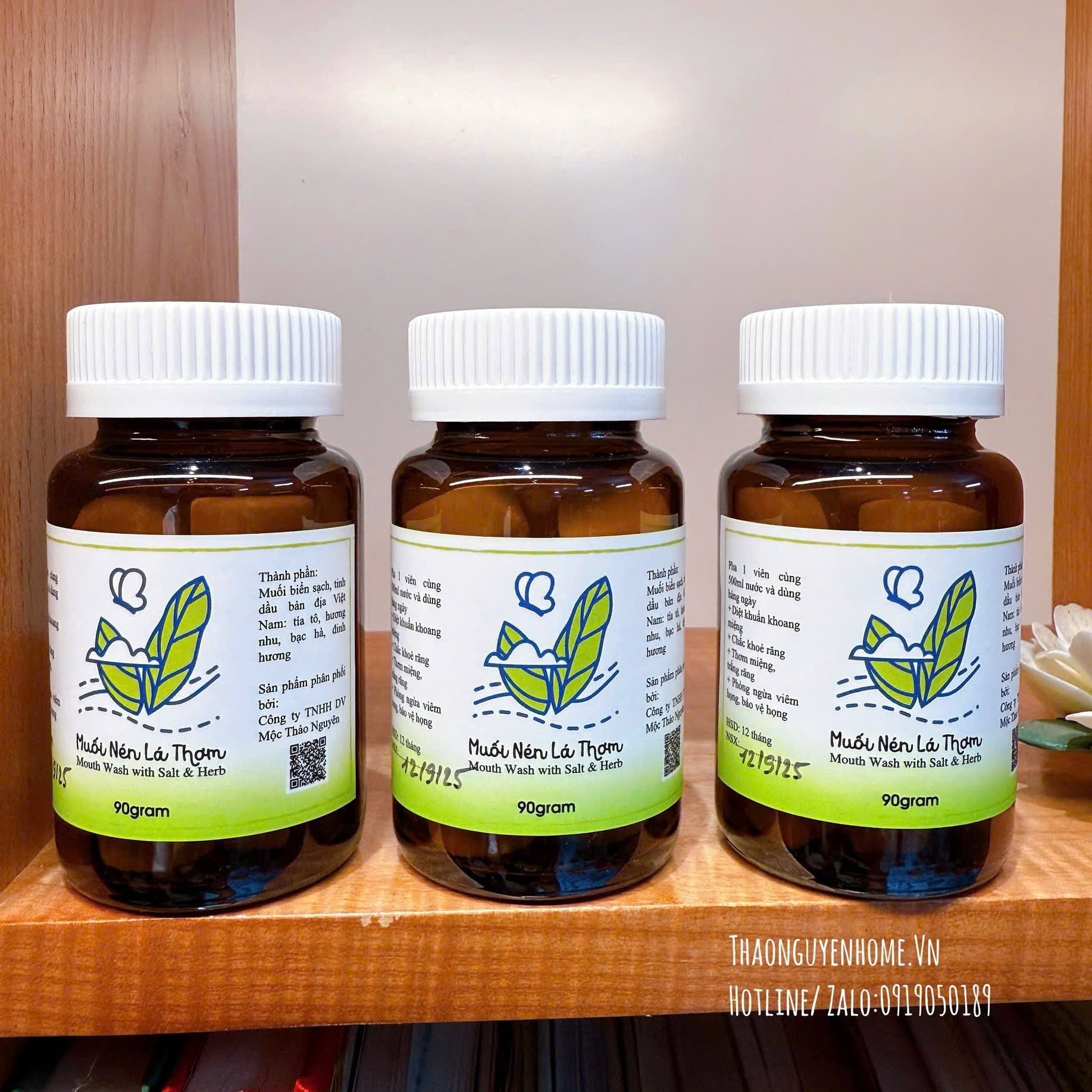 Súc miệng lá thơm muối nén hũ 20viên