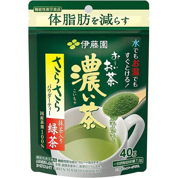 Bột trà xanh Ito En Oi Ocha Koicha Sarasara vị Matcha đậm đặc giảm hấp thụ chất béo