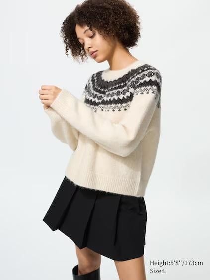 Áo Len Giả Lông Cừu Fairisle Uniqlo