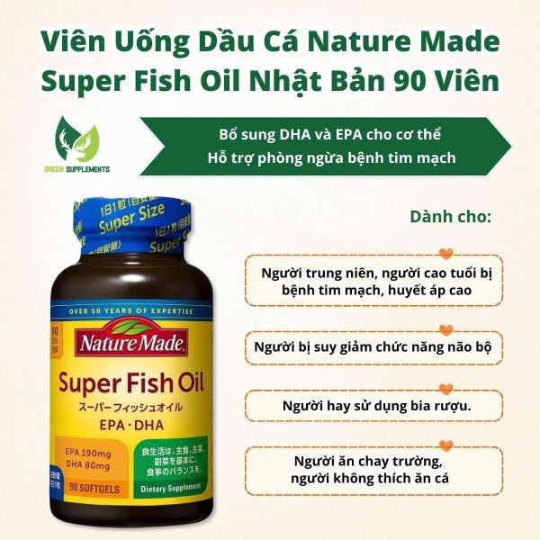 Dầu cá siêu dưỡng chất Nature Made Super Fish Oil EPA-DHA