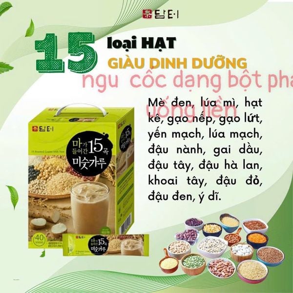 Bột ngũ cốc 15 loại hạt Damtuh Hàn Quốc