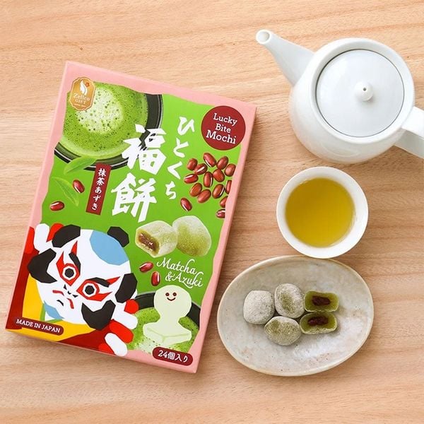 Bánh mochi Lucky Bite vị matcha đậu đỏ Nhật Bản 288g (24 cái)